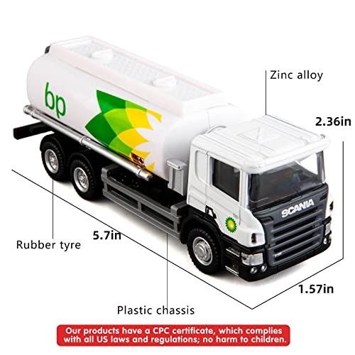 BDTCTK Compatible for Scania Tanker BP Fuel Tank Car Model Truck Toy Cars, Zinc Alloy Die-Cast Pull Back Vehicles Kid Toys for Boy Girl Gift - Image 2