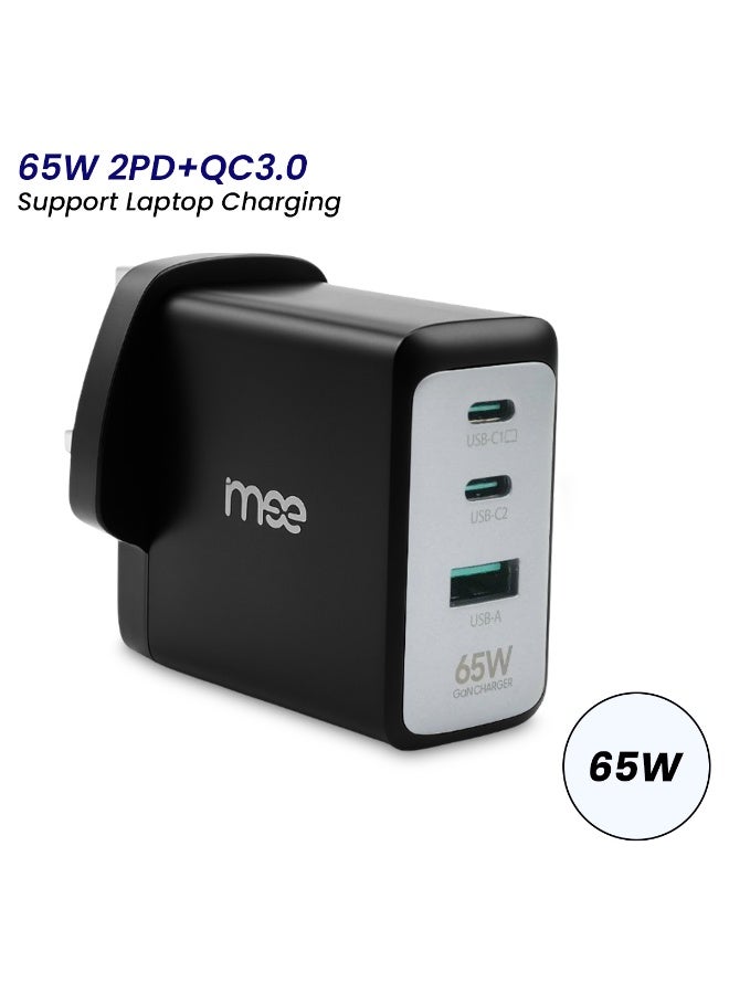 مي بلس شاحن سريع MEE Plus IM-HC165 GaN بقدرة 65 واط | منفذا USB-C PD + محول USB-A QC3.0 | شاحن عالمي لأجهزة الكمبيوتر المحمولة والهواتف الذكية | قابس صغير قابل للطي | حماية متعددة (من الحرارة الزائدة، التيار الزائد، قصر الدائرة، الجهد الزائد) | متوافق مع أجهزة MacBook وiPhone وSamsung وiPad وDell وLenovo - Image 5