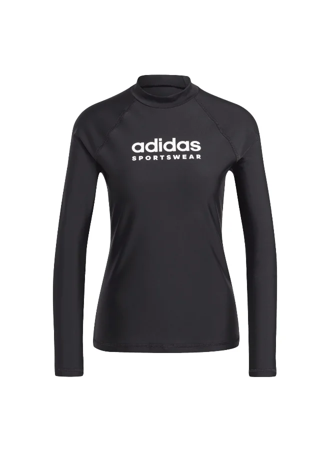 Adidas W Rashgd Ls Black Swim Swimwear 2Xs