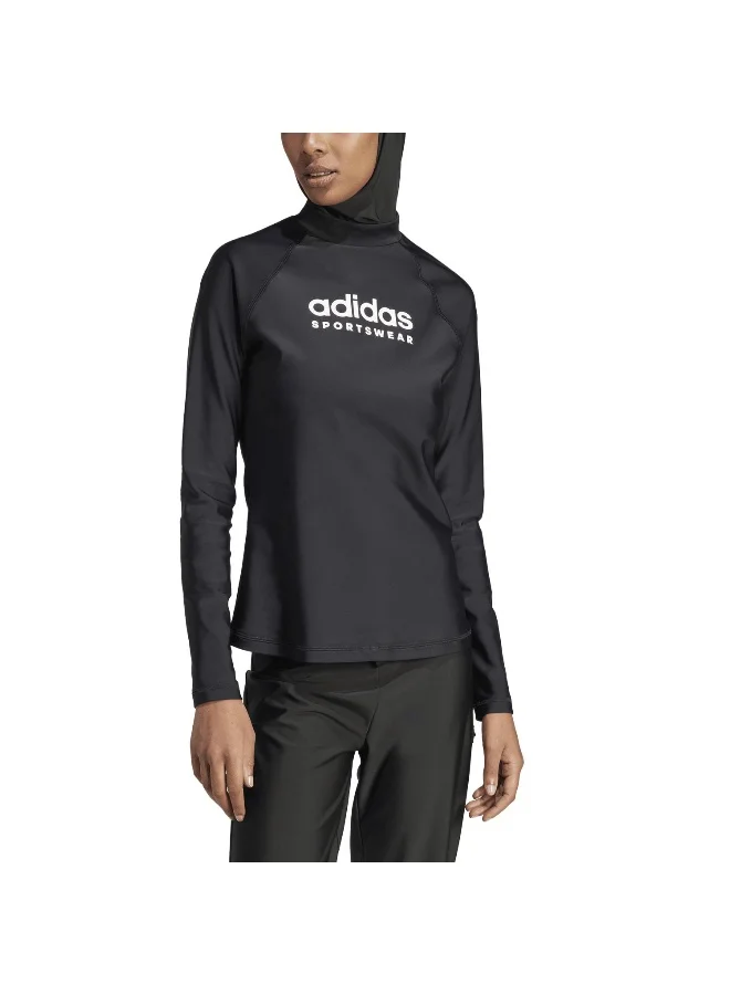 Adidas W Rashgd Ls Black Swim Swimwear 2Xs