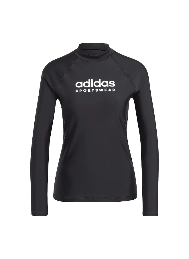 Adidas W Rashgd Ls Black Swim Swimwear 2Xs
