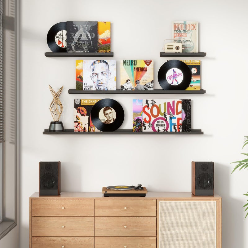 FLYJOE Floating Picture Ledge Shelves Set of 4, 48 Inch Long Large Nursery Book Shelf for Toys Storage Kids Bookshelf Wall Mounted Living Room Bedroom Decor Frames - Image 2