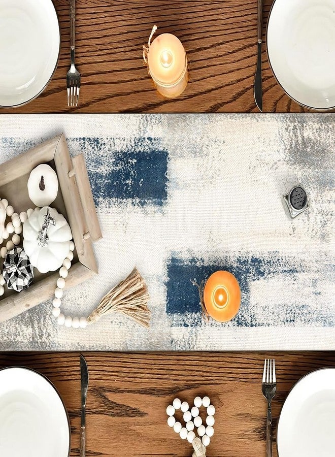 OYIMUA Blue Boho Table Runner 90 Inches Long Modern Abstract Dresser Runner Rustic Spring Fall Table Decor for Home Indoor Outdoor - Image 3