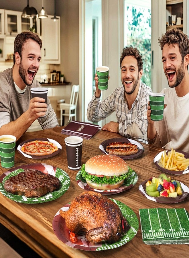 Heaubls Football Party Decorations Set Serve 24, Football Party Supplies Kit Includes Dinner Plates, Dessert Plates, Napkins, Cups for Football Birthday Party Football Game Day Tailgate Party Decorations - Image 4