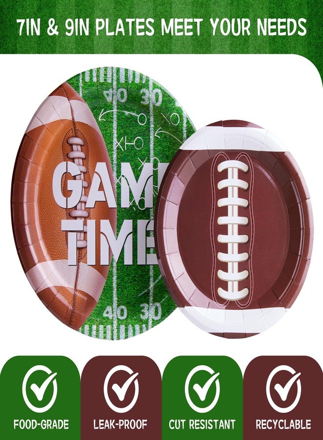 Heaubls Football Party Decorations Set Serve 24, Football Party Supplies Kit Includes Dinner Plates, Dessert Plates, Napkins, Cups for Football Birthday Party Football Game Day Tailgate Party Decorations - Image 5