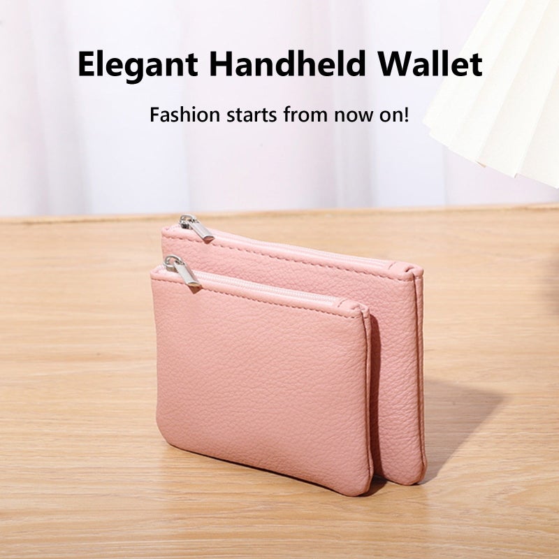 Women's Coin Purse Change Wallet Pouch Leather Card Holder with Key Chain Tassel Zip (Double layer detachable) - Image 5