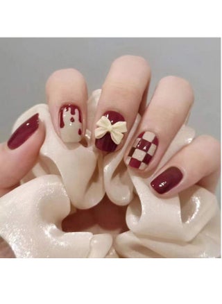WR039 Burgundy Checkerboard Butterfly