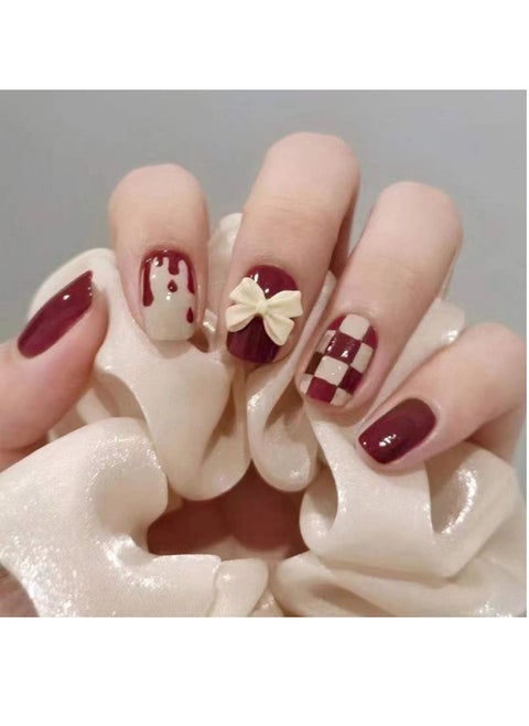 Fake Nails Printed Manicure Patches, Diamond-encrusted Wearable Manicure Patches, Ballet Nail Patches
