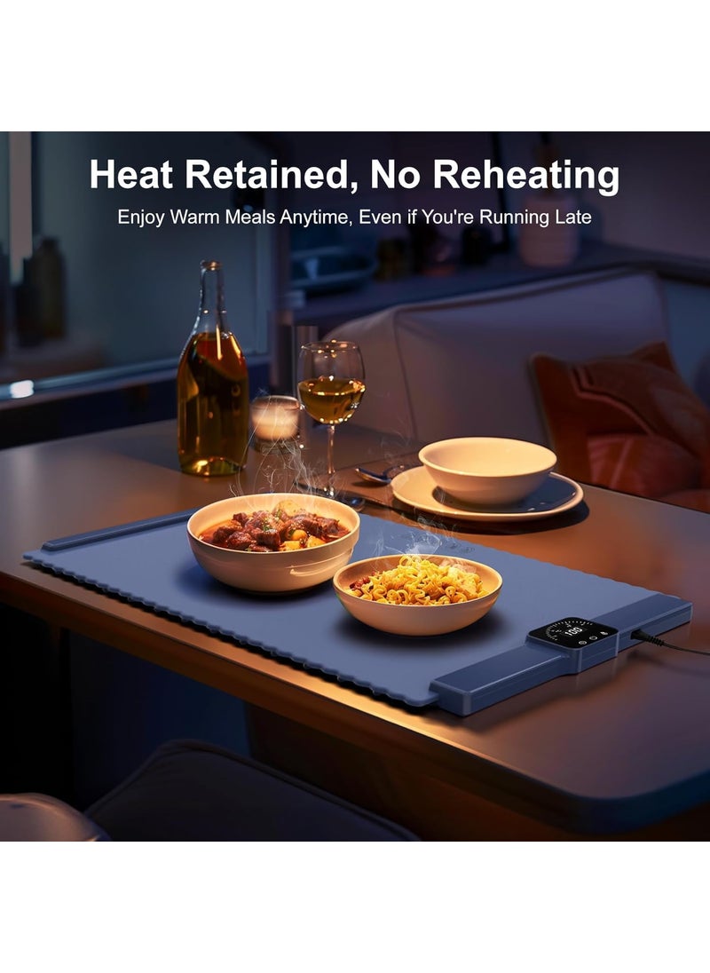 BLURISM BLURISM Food Warming Mat for Buffet Electric Warming Tray Upgrade Hightech Graphene Heating Film Adjustable Temperature and Timer 10s Fast Full Surface Heating Mat Warming Trays for Parties Buffet  - Image 2