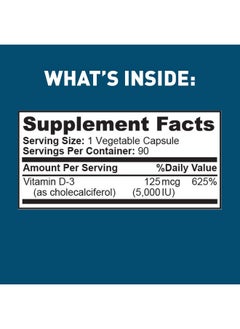Dr. Tobias Vitamin D3 5000 Iu Essential For Healthy Bones Teeth And Immune System Extra Strength Vitamin D Supplement Nongmo 90 Capsules 90 Servings  - Image 4