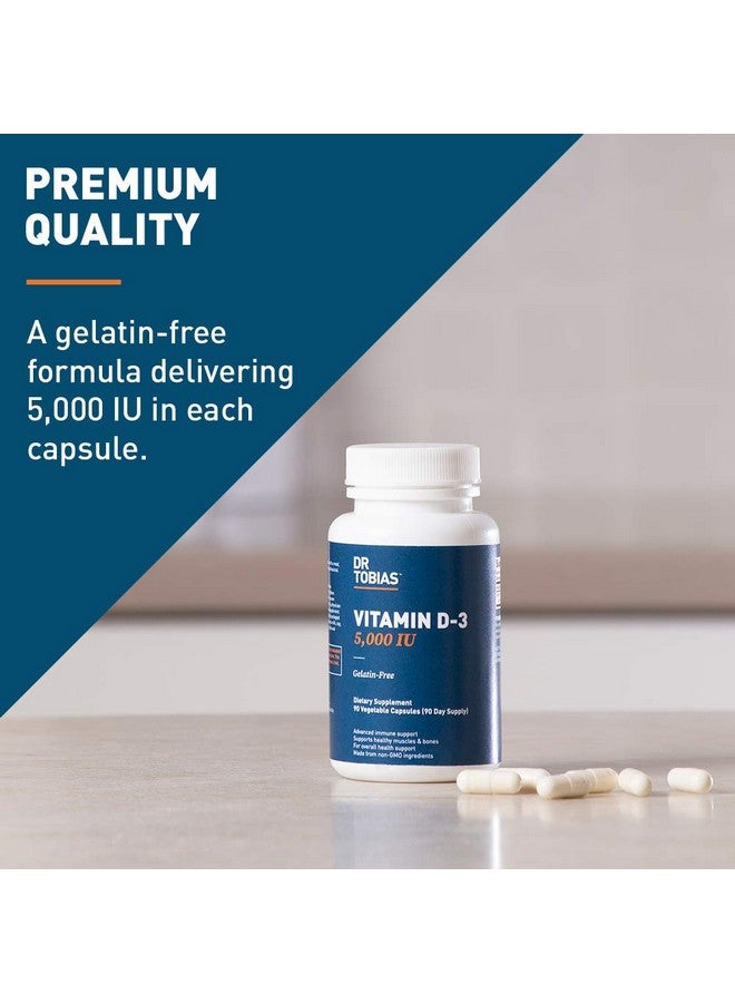 Dr. Tobias Vitamin D3 5000 Iu Essential For Healthy Bones Teeth And Immune System Extra Strength Vitamin D Supplement Nongmo 90 Capsules 90 Servings - Image 3
