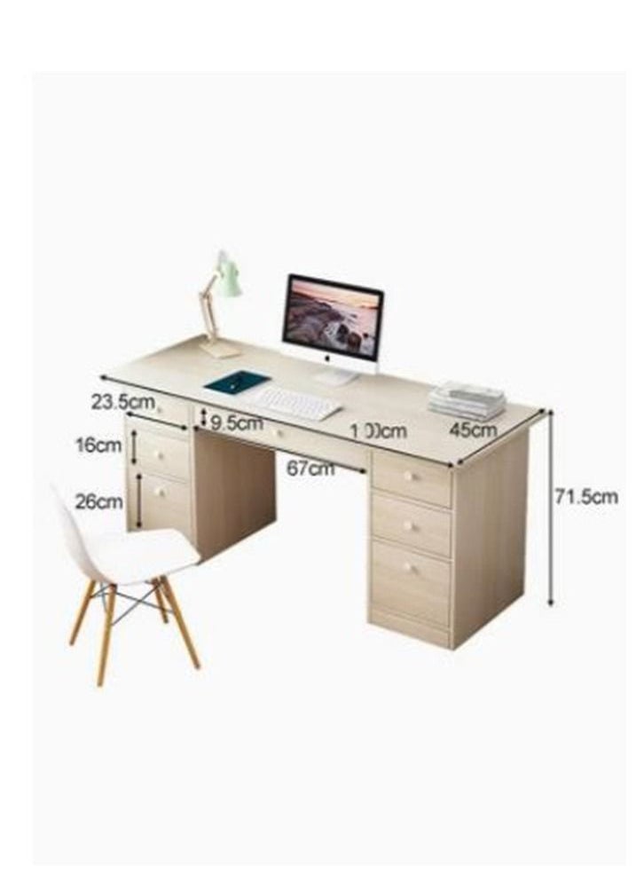 Generic - Computer Desk Modern Study Table Office Table Writing Desk with Drawers Simple Assembly for Bedroom Home Office - Image 1