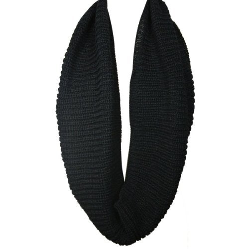 Wrapables Thick Knitted Winter Warm Infinity Scarf - Black - Image 2