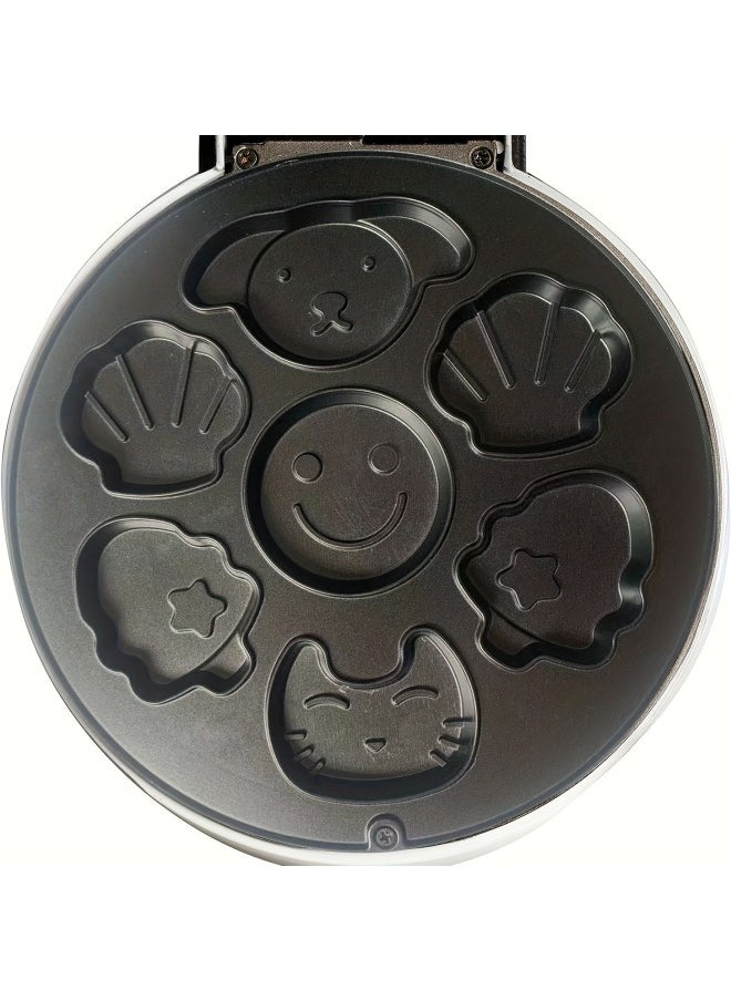 Cartoon Shape Mini Waffle Cake Maker, 1000W Electric Non-Stick Baking Pan, Fun DIY Cookie & Cake Machine for Kids, Family Breakfast & Iftar Party, 220V Saudi Compliant - Image 3