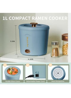 1L Mini Ramen Cooker, 450W Rapid Noodles Cooker, Multifunctional Electric Pot for Cooking Pasta, Egg, Soup, Portable Pot with Over-Heating Protection for Dorm, Office, Travel (Blue) - pzsku/Z03877D39FC3A19A7485EZ/45/_/1719312560/462041e7-02d7-4abc-91d1-b0b5d647843d