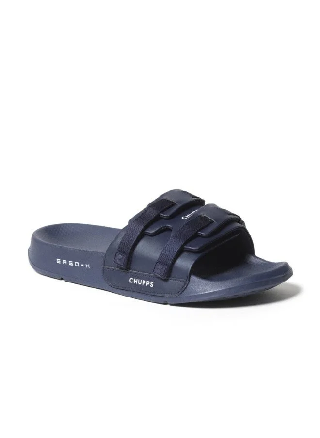 تشيبس Navy Blue Rubber Sliders for Men