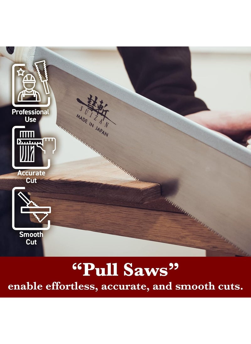 SUIZAN SUIZAN Dozuki Dovetail Saw 240mm Rip Cross Angle Cut Professional Japanese Pullsaw Handsaw Woodworking Tools  - Image 3
