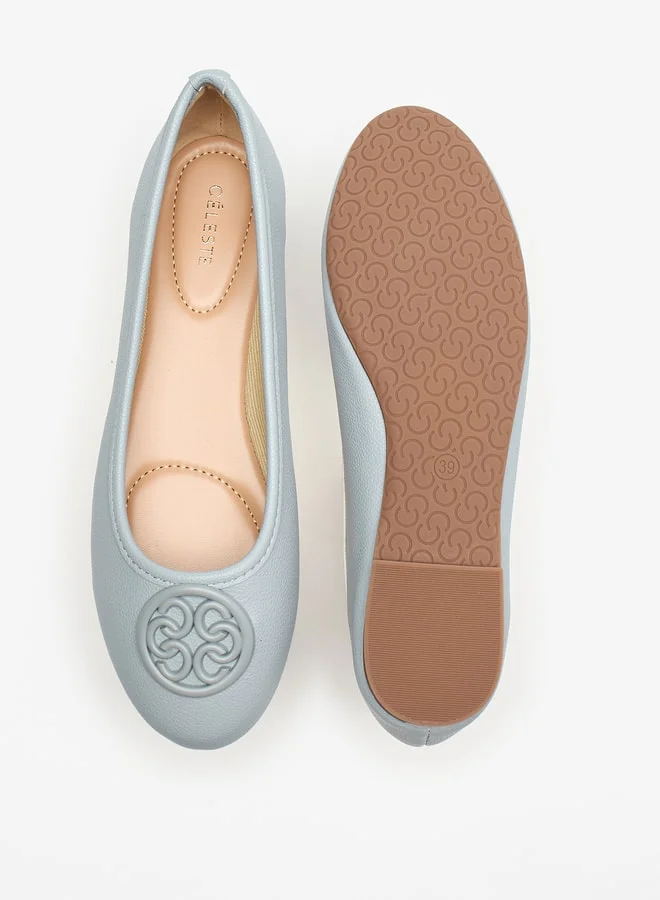 Celeste Women's Logo Accent Round Toe Ballerina Shoes