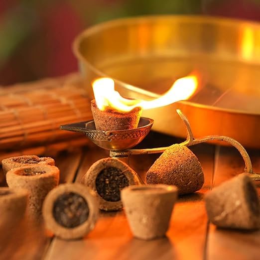 Floranile Floranile Organic 12 Cups Havan Cups with Holder Sambrani Cups DhoopLobanGuggal for Daily Use Charcoal Free Natural Ingredients Pack of 1  - Image 5