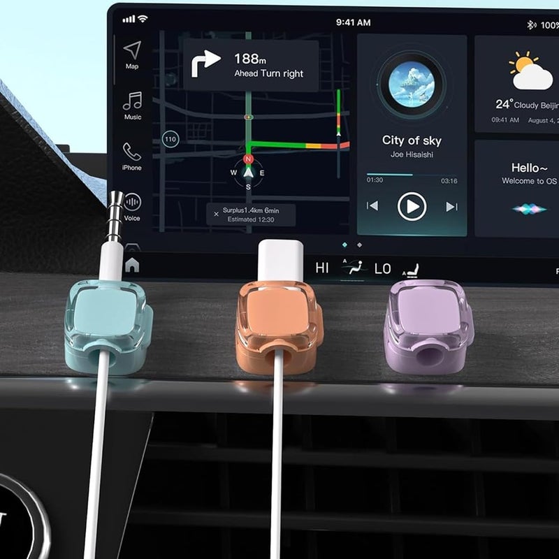 8 Pack Magnetic Cable Clips Adjustable Cord Holder Adhesive Wire Organizer Under Desk Management - Image 3