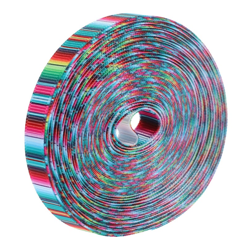 HOLIDYOYO Mexican Ribbons for Crafts Serape Fiesta Ribbon for Wrapping Party Decoration DIY Grosgrain Craft Ribbons for Cinco De Mayo Decor 04 Inch X 10 Yards C - Image 3