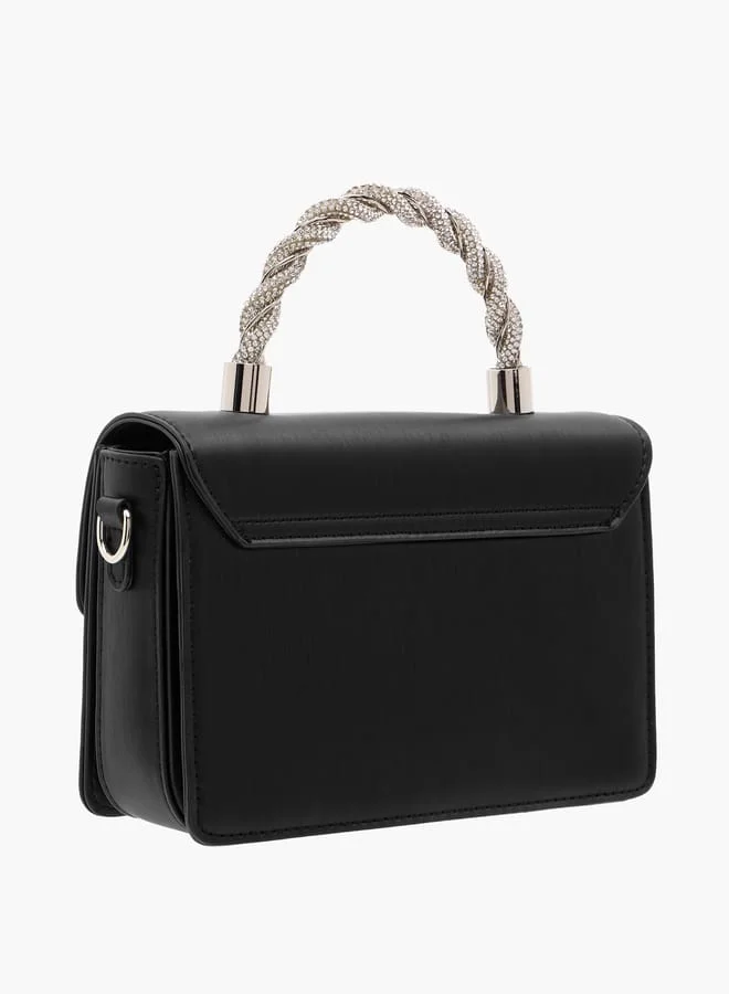 فلورا بيلا من شو إكسبرس Women Solid Satchel Bag with Detachable Strap and Magnetic Closure