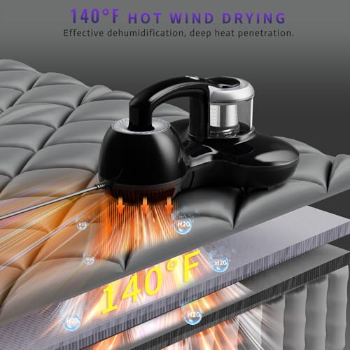 Hersven Mattress Vacuum Cleaner, Handheld UV Bed Vacuum Cleaner 16KPa & 12800 Vibrations Per/Min Upgraded Effectively Clean Up Bed, Pillows, Cloth Sofas, Carpets and Ther Fabric Surfaces - Image 4