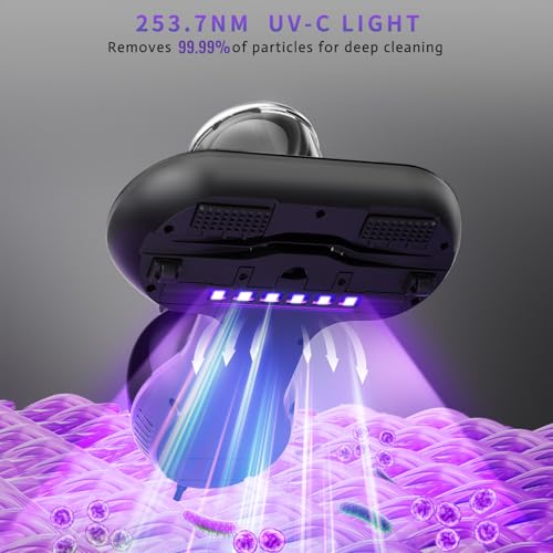 Hersven Mattress Vacuum Cleaner, Handheld UV Bed Vacuum Cleaner 16KPa & 12800 Vibrations Per/Min Upgraded Effectively Clean Up Bed, Pillows, Cloth Sofas, Carpets and Ther Fabric Surfaces - Image 3