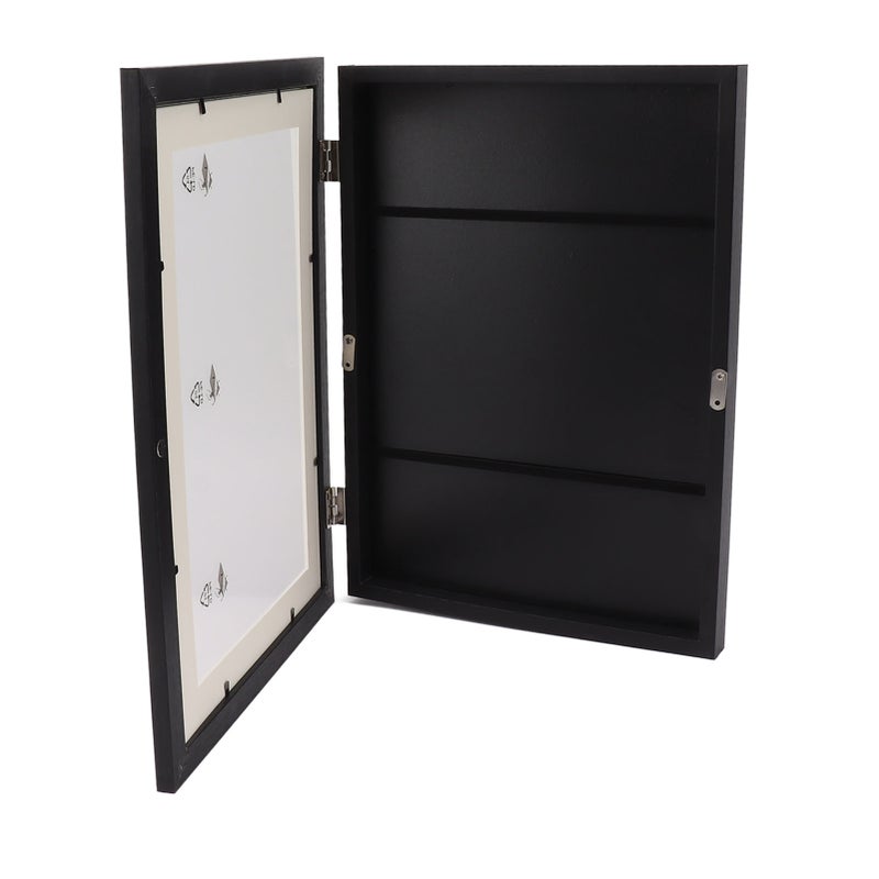 Kids Art Frame Density Board PS Magnetic Front Opening Changeable Artwork Display Frame Holds 50PCS Pictures for Crafts Drawing Schoolwork Black - Image 2