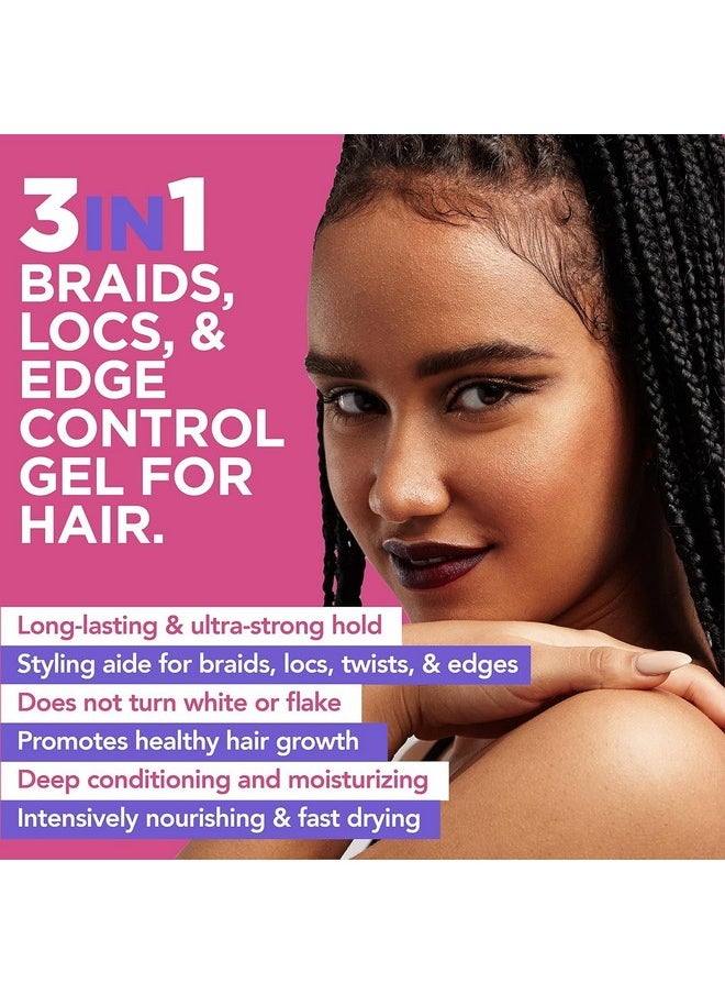 ESHA - Esha Slick N Slay Braiding Gel - 3-in-1 Ultra Extreme Hold Hydrating Conditioning Shining Gel for Hair - Fast Dry Locking Gel for Locs, Twists, Braids (Apple, 17 Oz.) - Image 1