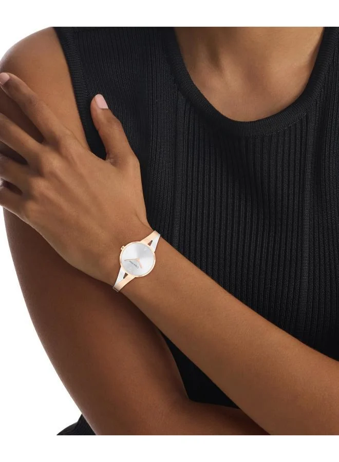 CALVIN KLEIN  2-Hand Joyful Collection Quartz Movement Watch For Women With Two-Tone Stainless Steel Bangle Bracelet - 25100028 for Women | Best Price UAE