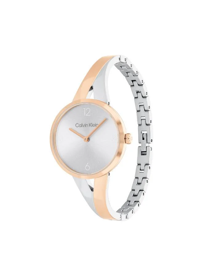 CALVIN KLEIN  2-Hand Joyful Collection Quartz Movement Watch For Women With Two-Tone Stainless Steel Bangle Bracelet - 25100028 for Women | Best Price UAE