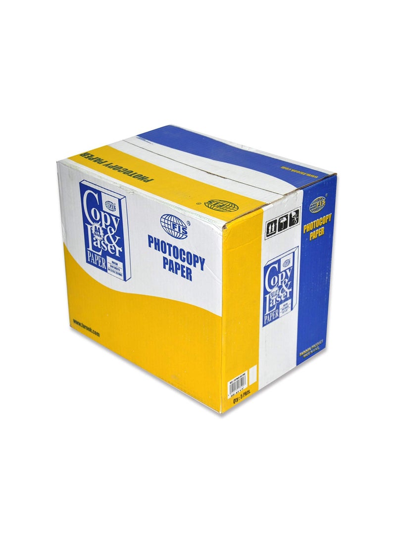 FIS FIS A4 Copy & Laser Photocopy Paper Ream ( 5 X 500 Sheets), A4 Size, 80 GSM, 5 Pocket, White Colour - FSPWA4JFNE-5PC  - Image 3