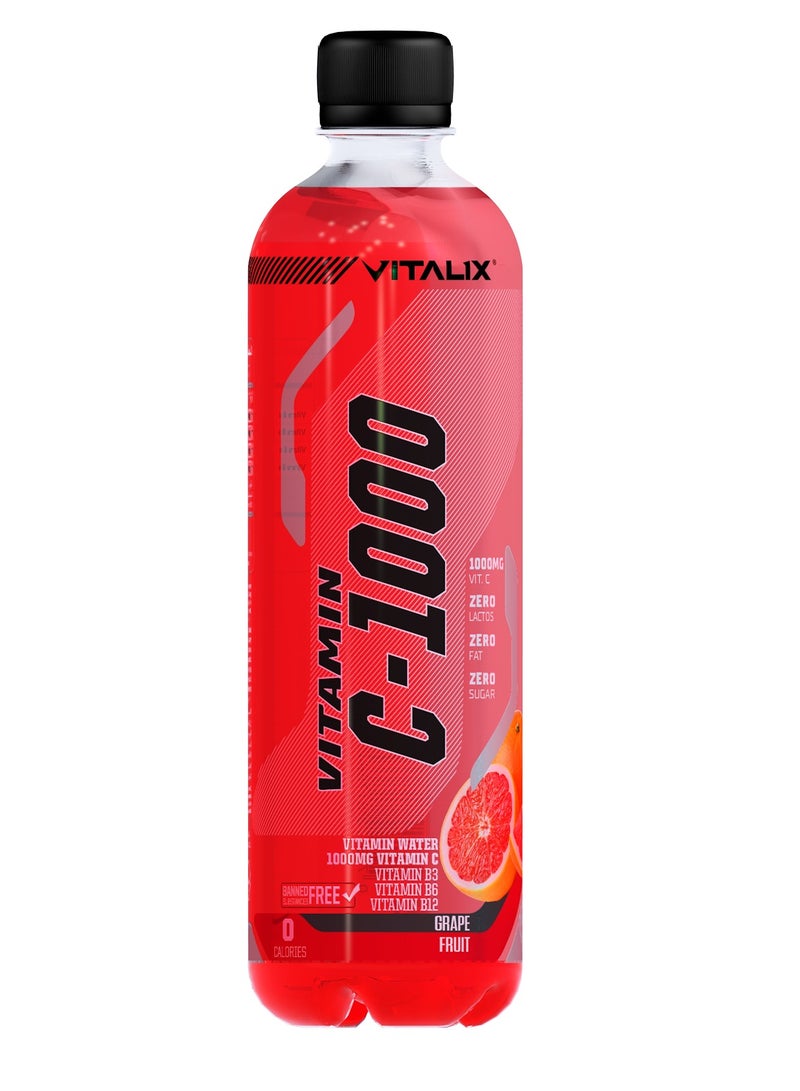 فيتاليكس فيتامين C-1000 بنكهة الجريب فروت – يحتوي على 1000 ملجم من فيتامين C، خالٍ من اللاكتوز، خالٍ من الدهون، خالٍ من السكر، خالٍ من السعرات الحرارية، مدعم بفيتامينات B، عبوة 500 مل (12 قطعة) - Image 3