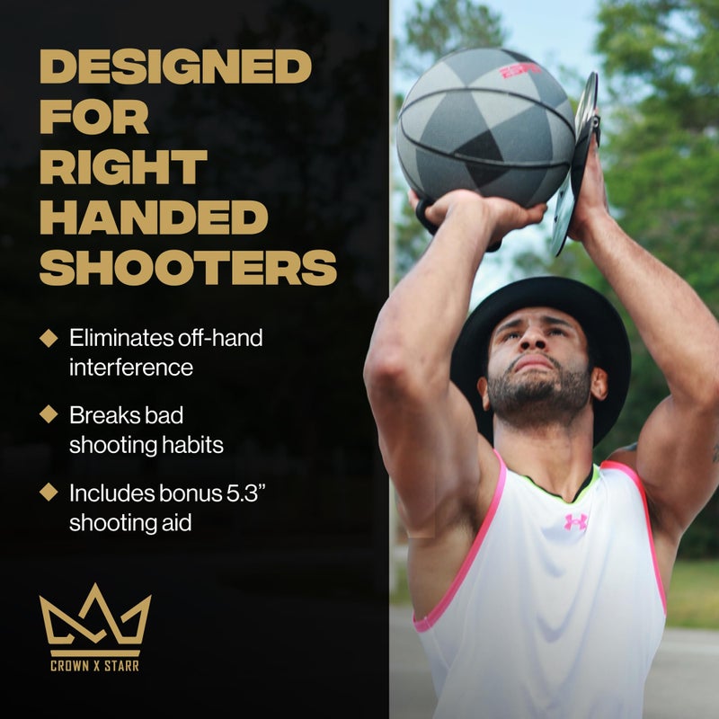 Crown x Starr Basketball Shooting Off Hand Trainer - for Right Handed Shooters, Eliminate Off Hand Interference - with Bonus 5.3" Shooting Aid - Image 5