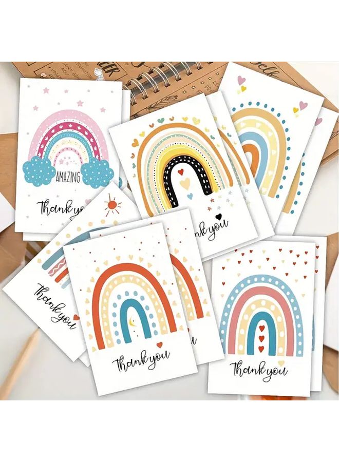 ١٢ بطاقة شكر قوس قزح مع مغلفات - ٦ تصاميم فريدة لجميع المناسبات - Image 4