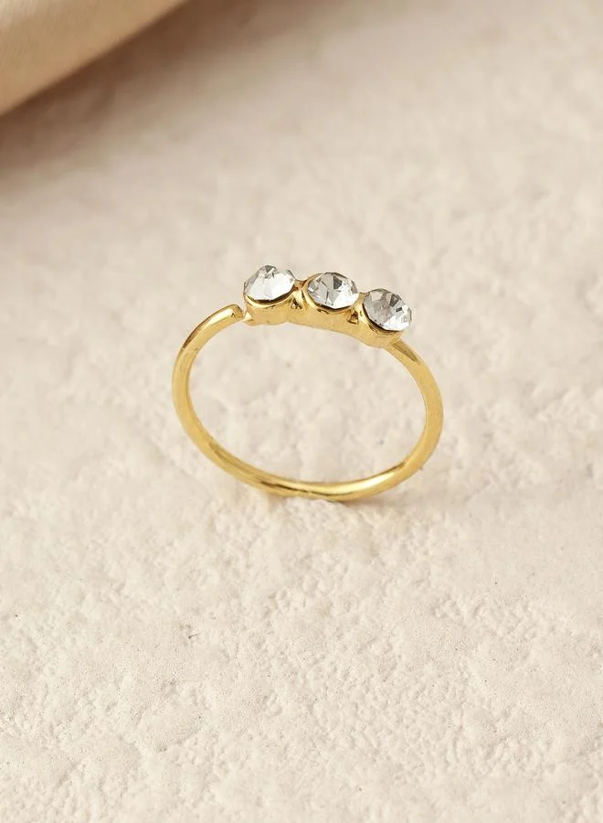 Take Two Gold Nose Ring with Crystals