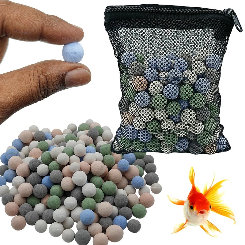 colourful - Aquarium Filter Media | Improved Water Quality and Healthy Fish Tanks (450g, Ceramic Colour Balls) - Image 1