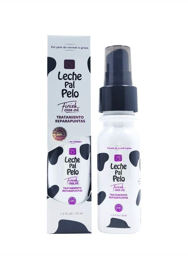 Leche Pal Pelo Finish Chia Oil Treatment: Heat Protection, Split End Repair, Frizz Control, and Shine in a Lightweight Formula with Omega 3, Abyssinia, and Pro-V B-5 (1.2 fl.oz./ 35 ml)  - Image 1