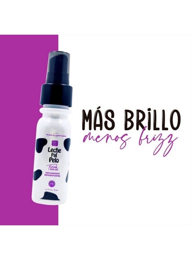 Leche Pal Pelo Finish Chia Oil Treatment: Heat Protection, Split End Repair, Frizz Control, and Shine in a Lightweight Formula with Omega 3, Abyssinia, and Pro-V B-5 (1.2 fl.oz./ 35 ml)  - Image 2