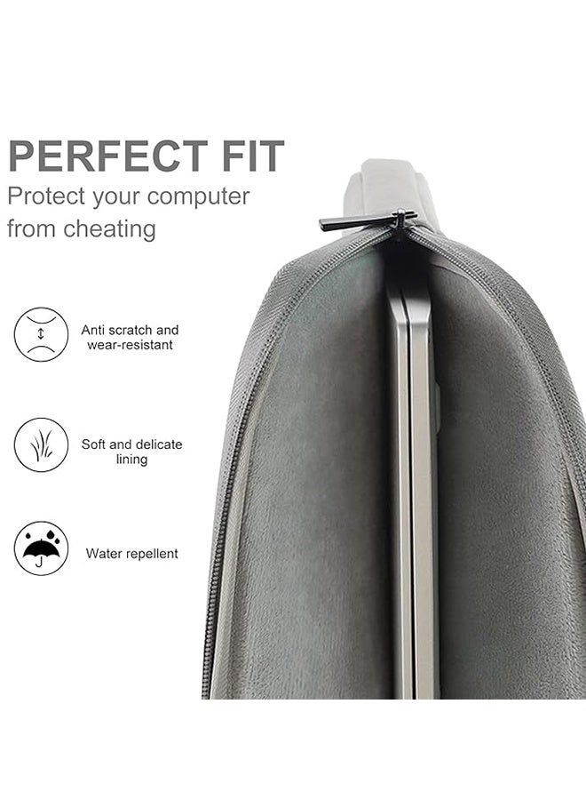 Taikesen 13-Inch Laptop Sleeve, Laptop Protective Case Cover with Metal Zippers and Thickened Villus, Shockproof PU Leather Computer Bag, Tablet IPAD Case Compatible with MacBook Air/Pro - Grey - Image 5