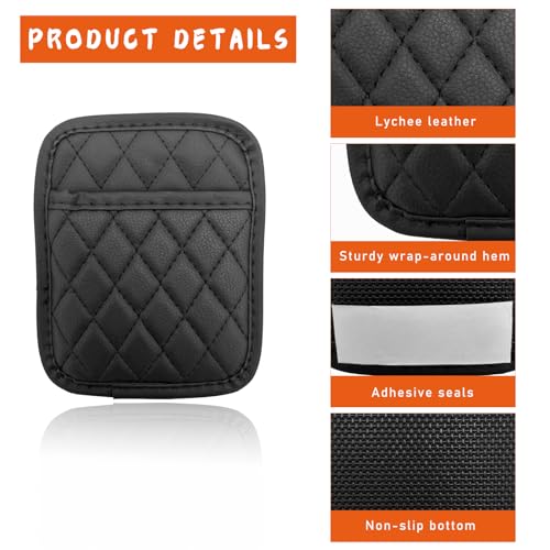 Sylvil 2PCS Car Side Pocket Organizer, Leather Auto Seat Storage Bag for Cell Phone Sunglasses, Waterproof Document Holder Tray Pouch for Vehicle Seat Gap Filler, Car Accessories (Small) - Image 5