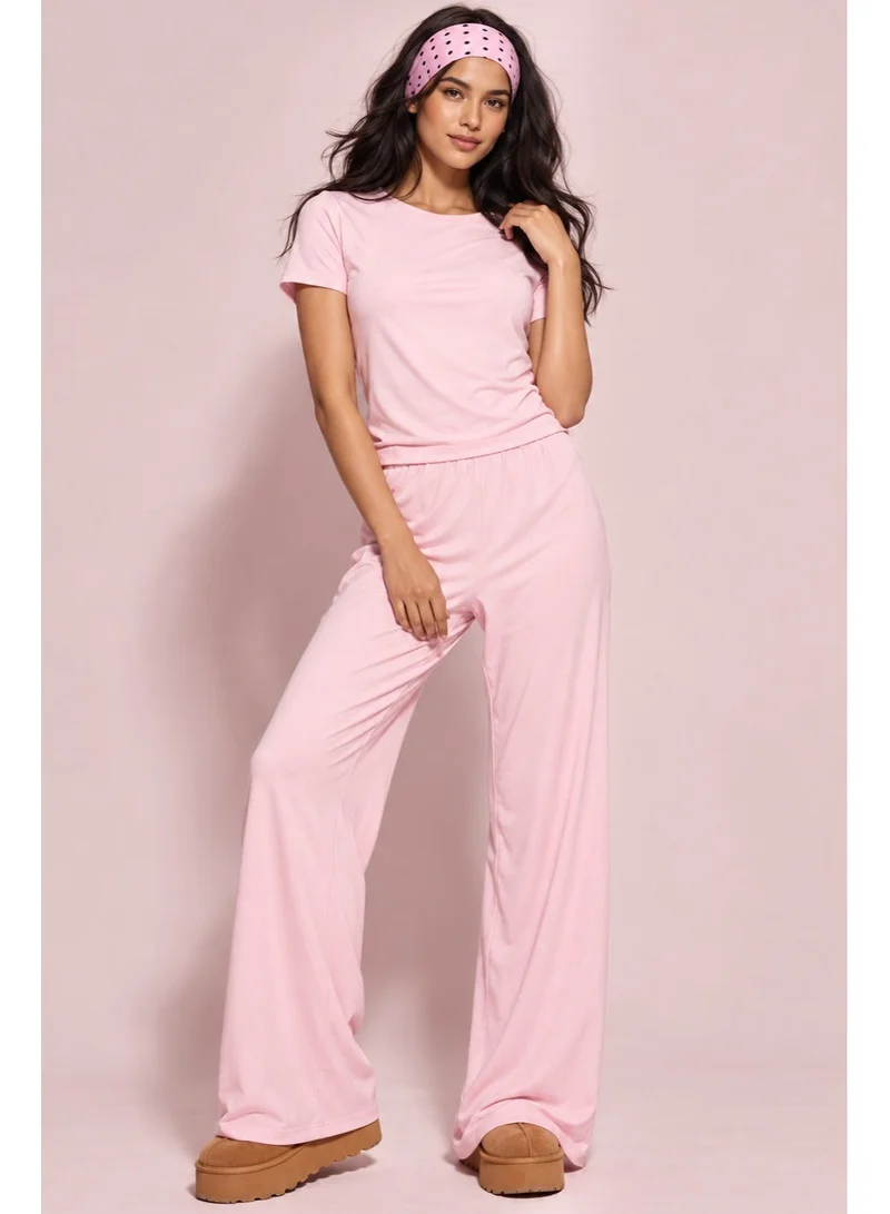 Ginger Basics Soft Comfy Ruched Top & Straight Fit Pant Lounge Set