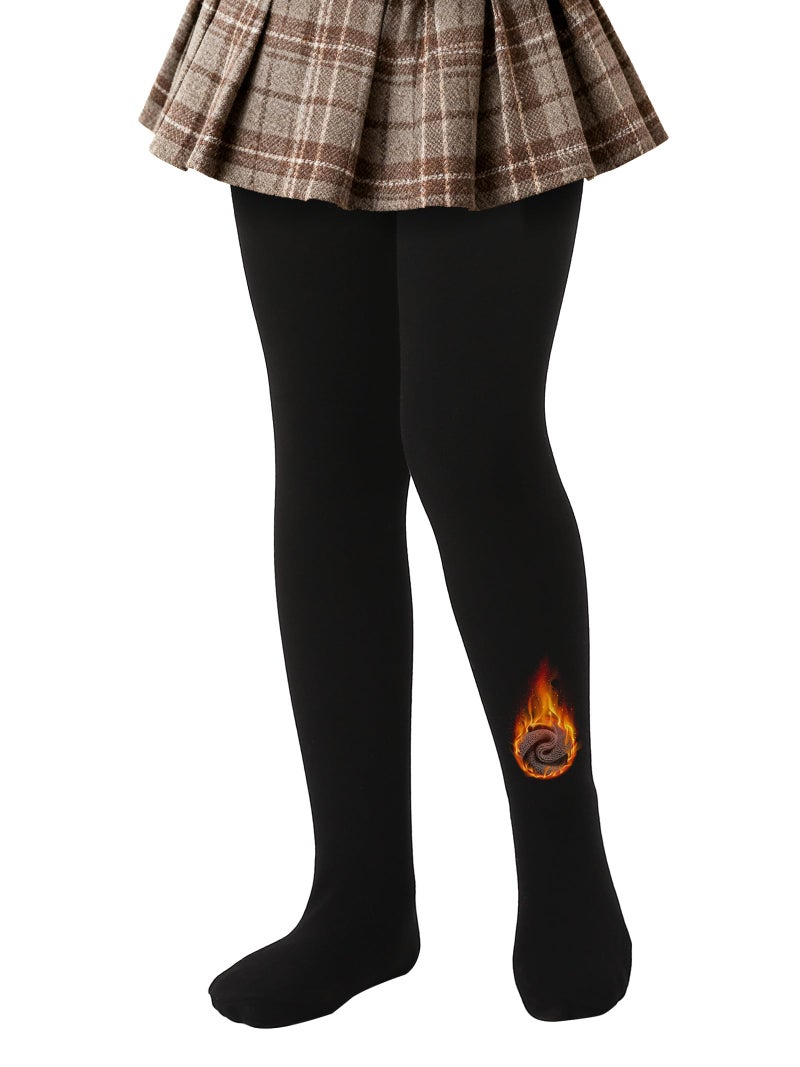 MERYLURE Girls Ultra Thick Fleece Lined Tights Warm Kids Thermal Tights Toddler Ballet Dance Leggings for Winter - Image 1