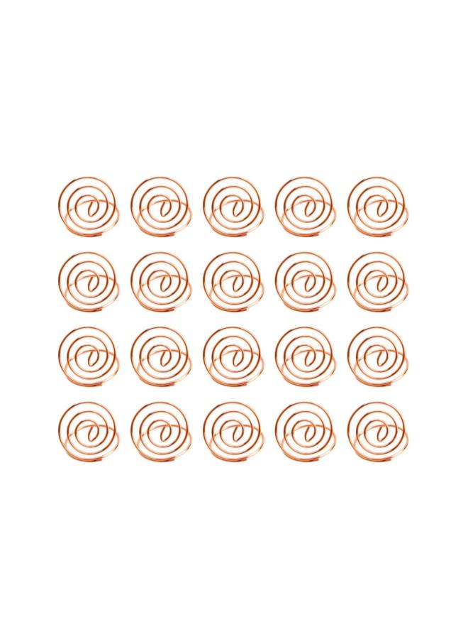 klarako 20Pcs Table Number Holder Stand Place Card Wire Memo Note Stand Wire Place Card Holder Wedding Name Place Holder for Party Favor (Rose Gold)  - Image 1