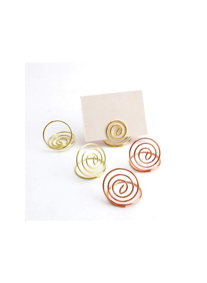 klarako 20Pcs Table Number Holder Stand Place Card Wire Memo Note Stand Wire Place Card Holder Wedding Name Place Holder for Party Favor (Rose Gold)  - Image 5