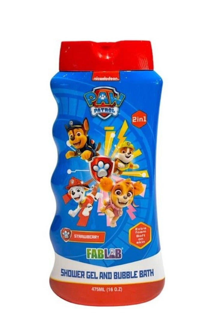 FabLab Fab Lab Paw Patrol Strawberry Shower Gel & Bubble Bath 2 in 1  475 Ml