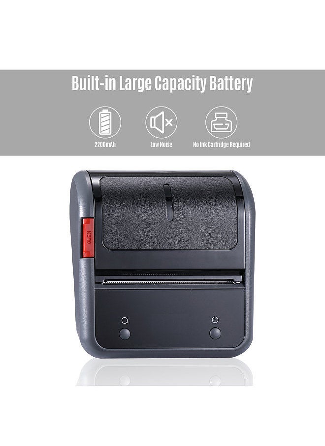 Generic - Portable 80mm Thermal Label Printer BT Label Maker Sticker Machine with Rechargeable Battery Compatible with iOS Android Computer - Image 1
