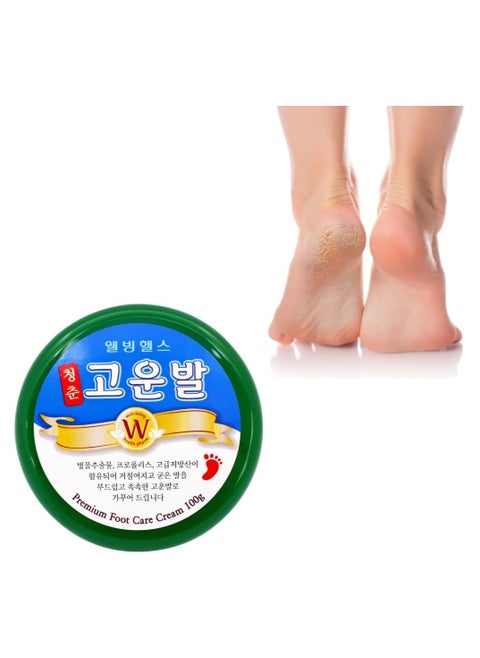 3WB | Premium Foot Cream for Dry Cracked Heels Feet Knees Elbows Hands, Foot Dead Skin Cuticle Callus Remover Toenail Softener, Keratolytic Skin Barrier Repair Cream, 100g, Made in Korea