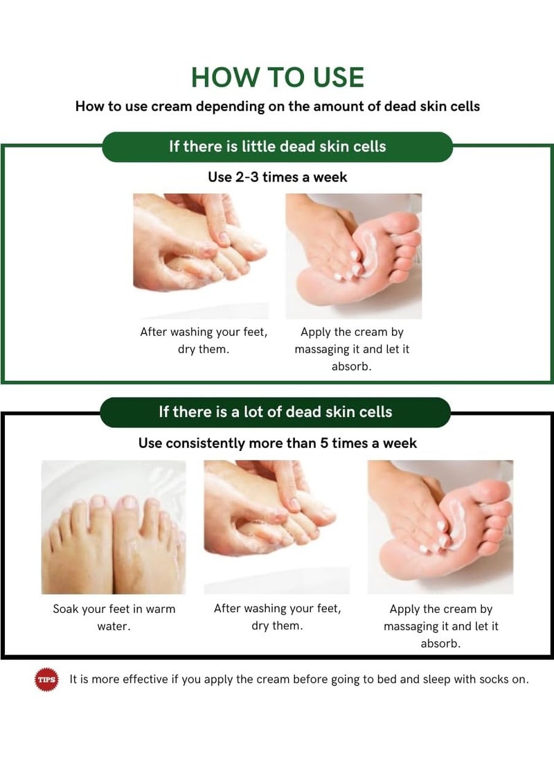 3WB | Premium Foot Cream for Dry Cracked Heels Feet Knees Elbows Hands, Foot Dead Skin Cuticle Callus Remover Toenail Softener, Keratolytic Skin Barrier Repair Cream, 100g, Made in Korea
